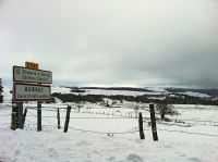 Village d'Aubrac sous la neige d'hiver