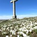 Rando Aubrac: Croix devant le Lac de Saint And�ol, pr�s du Col de Bonnecombe, en Loz�re