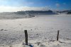 Vue sur le village d'Aubrac sous la neige