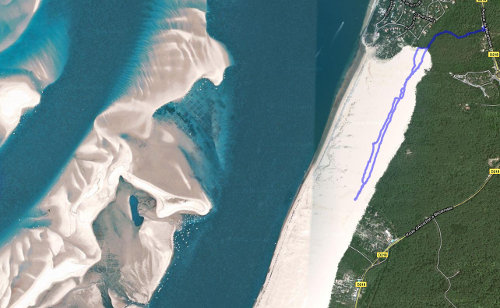 Randonnée à la dune du Pyla - Relevé GPS