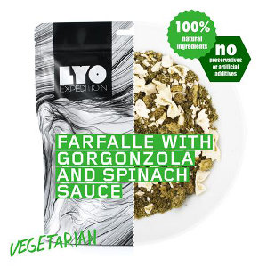 Test Lyo Food Farfalle sauce au Gorgonzola et aux pinards