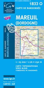 Carte IGN Top 25 n1833 OT