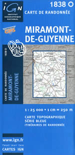 Carte IGN Top 25 n1838 OT