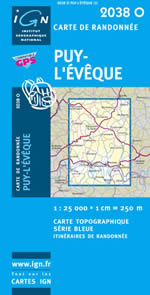 Carte IGN Top 25 n2038 OT