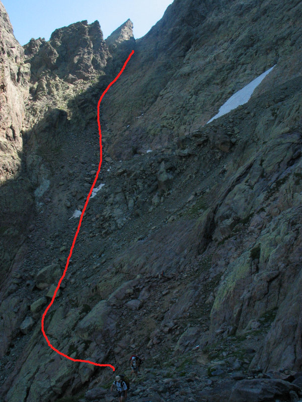 Descente dans le cirque de la Solitude