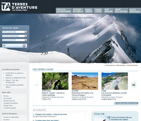 Terres d'Aventure, le site web