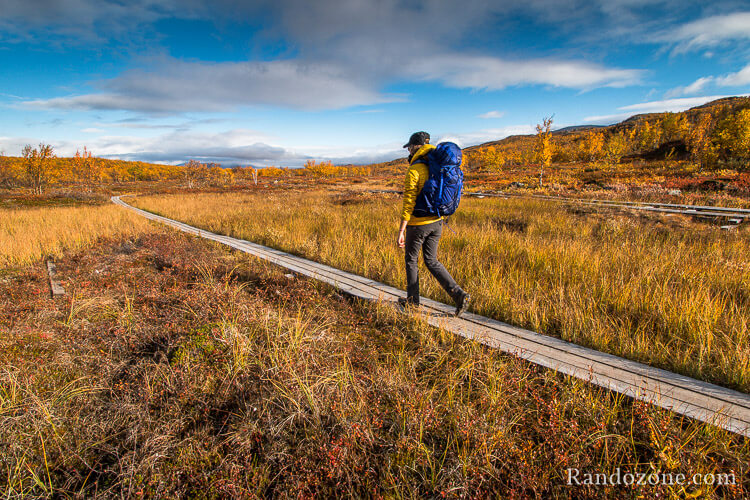 Test des chaussures de randonnée Salewa Alp Trainer Mid Gtx dans le parc d'Abisko en Suède