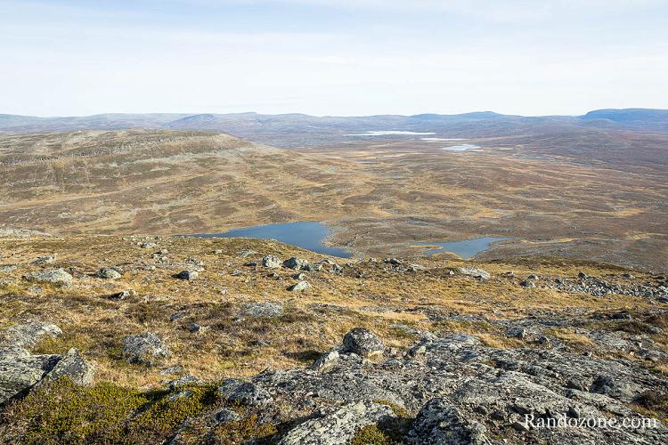 Lacs depuis le sommet de Saana