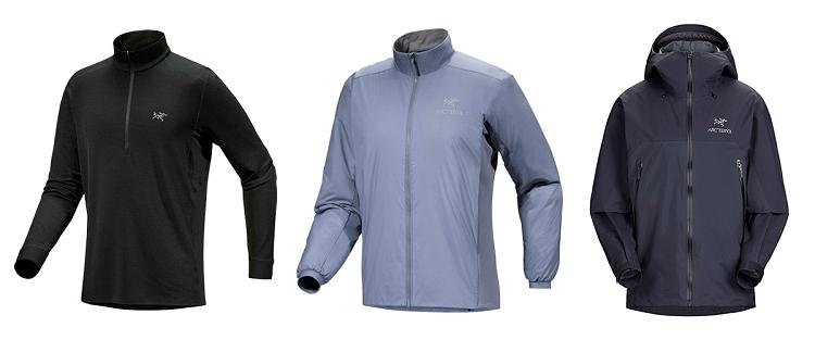 Système 3 couches Arc'Teryx avec doudoune Système 3 couches Arc'Teryx avec doudoune