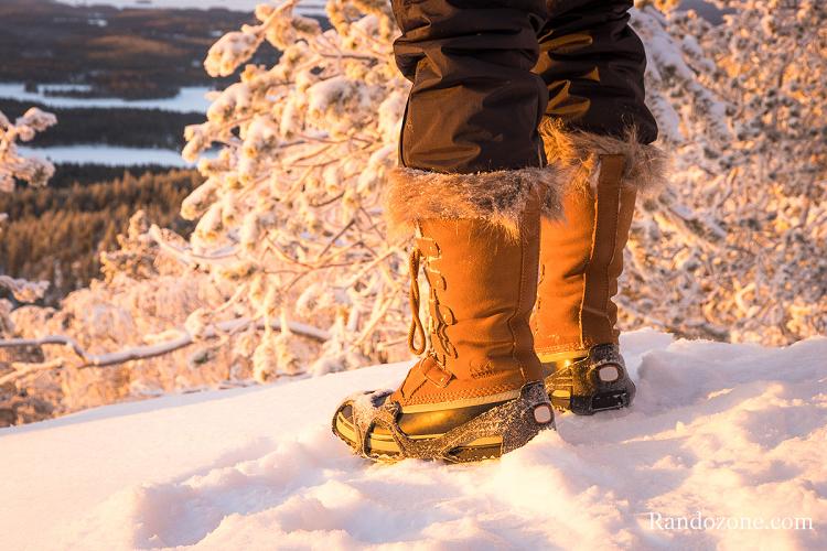 Bottes de neige Sorel Joan of Arctic en randonne en Laponie