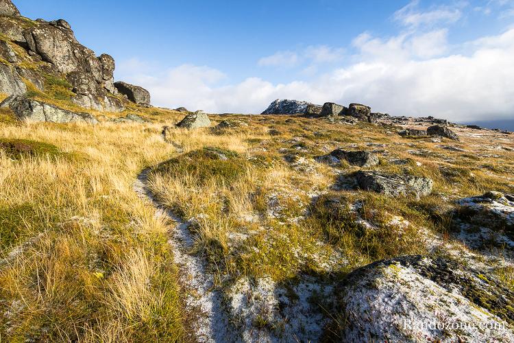 Le sentier sans neige est bien trac