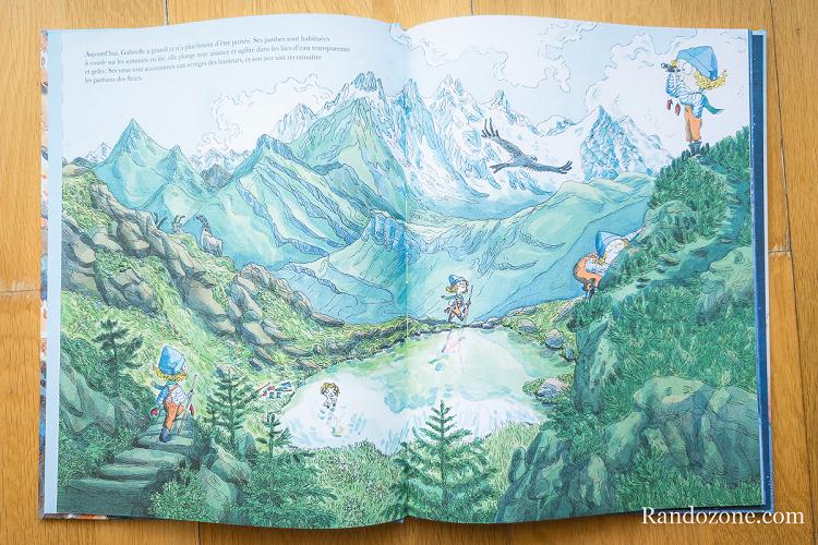 Double page bande dessine La randonne des gants de pierre