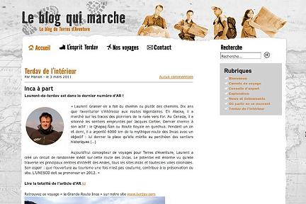 Actualit&eacute; : Le blog qui marche de Terres d�Aventure