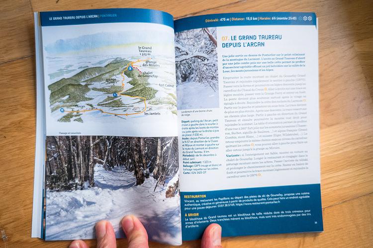 Page interne du topoguide Balades à raquettes dans le massif du Jura Page interne du topoguide Balades à raquettes dans le massif du Jura