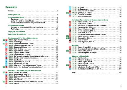 Sommaire du topoguide Maroc, Atlas et Sahara aux &eacute;ditions Rother