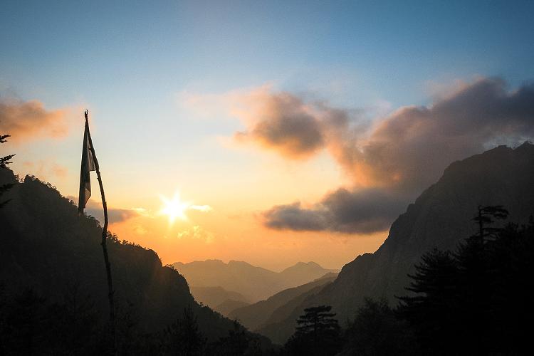 Coucher de soleil sur le GR 20