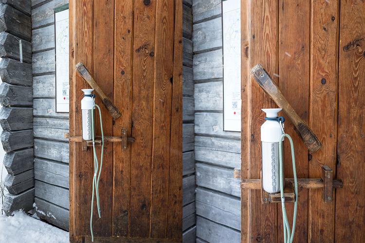 Gourde Dopper avec sa corde pour la transporter en bandouli�re