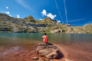 Randonn�e au magnifique lac d'Estaens en Espagne