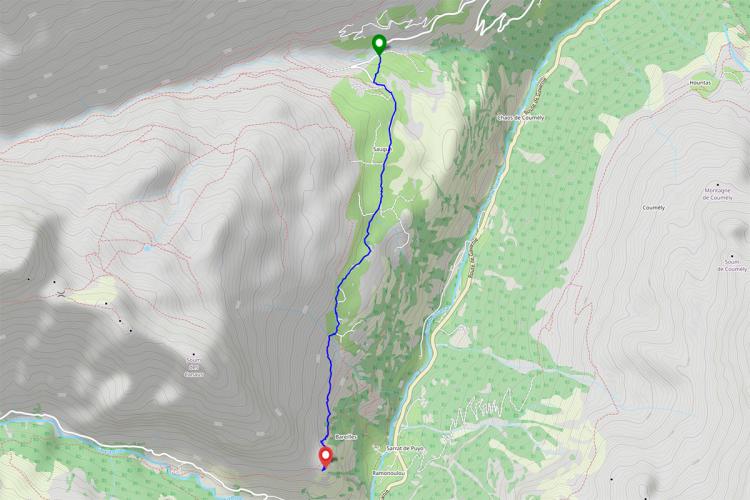 Trace gps Randonnée sur le plateau de Saugué dans les Pyrénées Randonnée sur le plateau de Saugué dans les Pyrénées