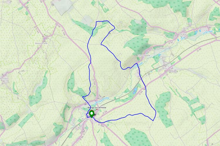 Trace gps Circuit du Chemin Blanc : Blangy sur Ternoise Circuit du Chemin Blanc : Blangy sur Ternoise