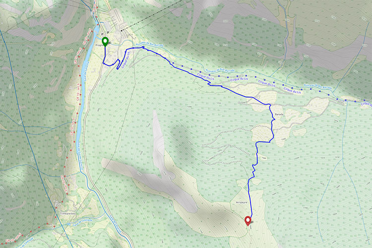 Col de Ripeyre depuis la centrale de Pragnères
