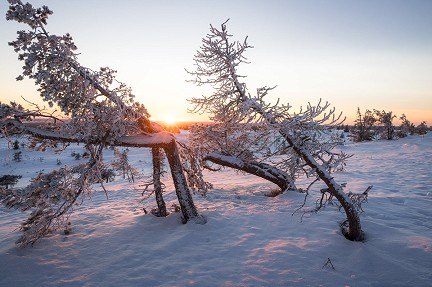 Les belles couleurs du coucher du soleil en Finlande