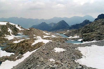 Lacs Verts depuis le glacier de Maniportet