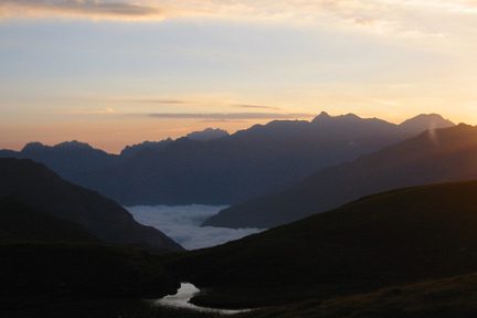 Depuis le lac des Espécières au petit matin