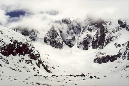 Face nord du Vignemale sous la neige