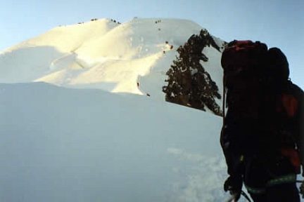 Le sommet du Mont Blanc en vue