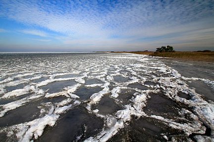 Le lac a gelé à Maubuisson
