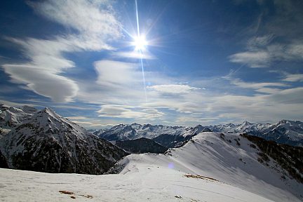 Balade dans la neige de Hautacam au Maucasau