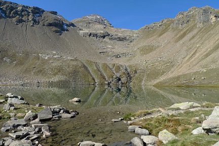 Arrivée au Lac Palluel, Alpes, depuis Dormillouse