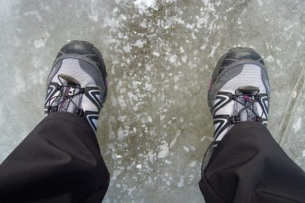 Salomon Wings sur la glace, gelée