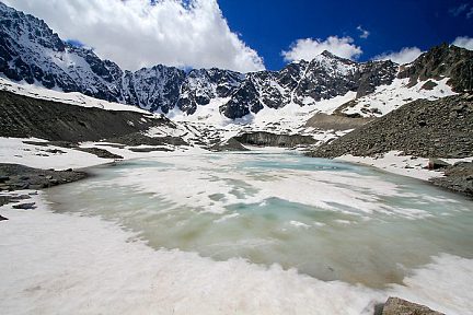 Lac du Glacier d'Arsine après le col d'Arsine