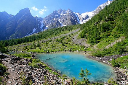 Lac de la Douche et Réou d'Arsine vers le col d'Arsine