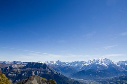 Refuge Gramusset - Col Vert : panorama vers le Mont-Blanc