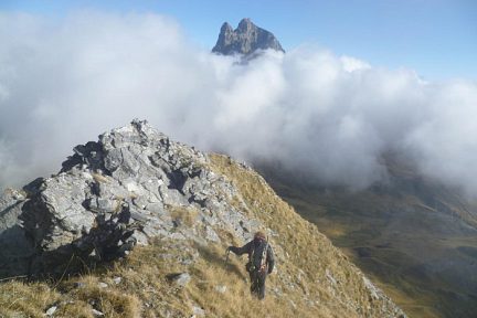 Pic du Midi d'Ossau depuis la Pène de la Glère, 2307 m
