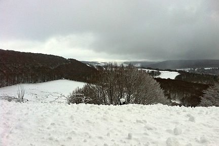Le plateau de l'Aubrac sous son manteau de neige