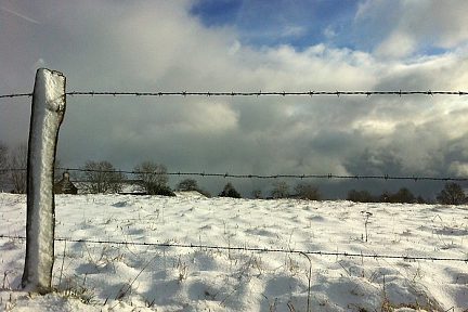 Neige près de Laguiole, Aveyron