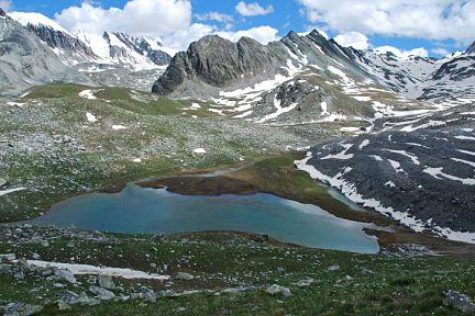 Le lac et le glacier du Marinet