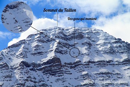Alpinistes dans la face nord du Taillon