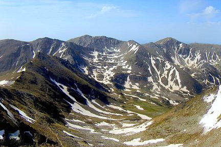 Vue vers l'ouest depuis le sommet du Canigou