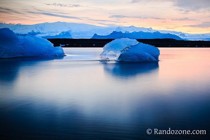 Jokulsarlon au soleil couchant