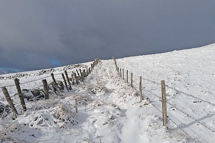 Draille recouverte de neige