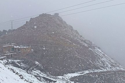 Tempête de neige dans le Haut Atlas