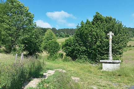 Croix en pierre bordant le chemin