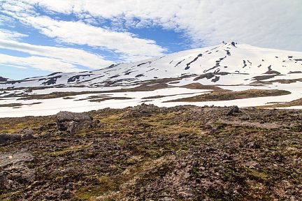 Le fameux volcan recouvert de glace