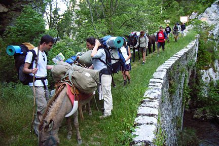 Randonner avec des ânes sur le sentier cathare