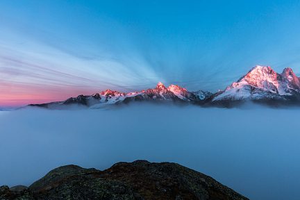 Coucher de soleil au bivouac du Lac Blanc